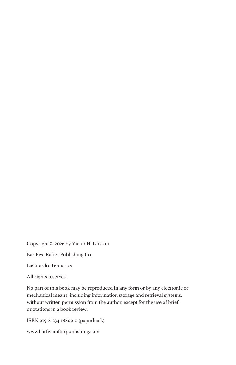 The printed copyright page, carrying the copyright line, the paperback ISBN 979-8-234-18809-0, and the imprint address in LaGuardo, Tennessee.