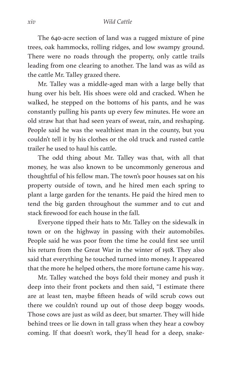 A printed page of the story, set in the book’s reading type.